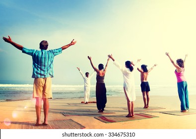 Yoga Wellbeing Exercise Beach Concept - Powered by Shutterstock