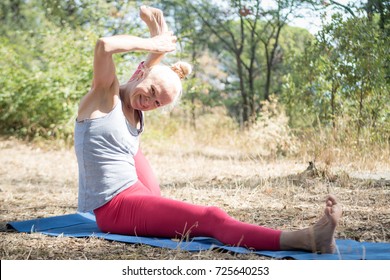 Yoga Woman Eka Pada Sirsasana Stock Photo Edit Now