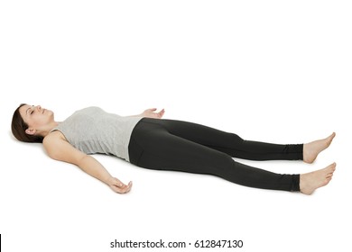 Yoga Woman Gray_shavasana
