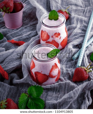 Similar – smoothies of fresh strawberries