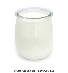 A Yoghurt Pot Isolated On White Background