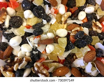 Yogurt Ambrosia Mix Background Of Trail Mix