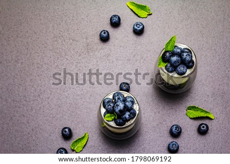 Similar – Foto Bild Glas schwarzer Chiapudding mit Wassermelonen-Geschmack