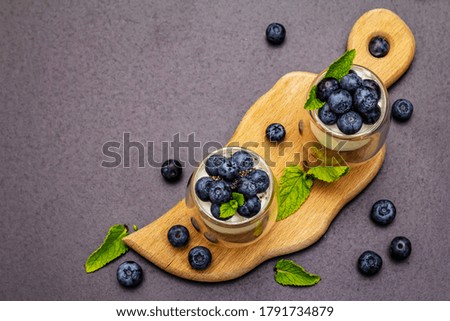 Similar – Foto Bild Glas schwarzer Chiapudding mit Wassermelonen-Geschmack