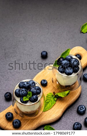 Similar – Foto Bild Glas schwarzer Chiapudding mit Wassermelonen-Geschmack