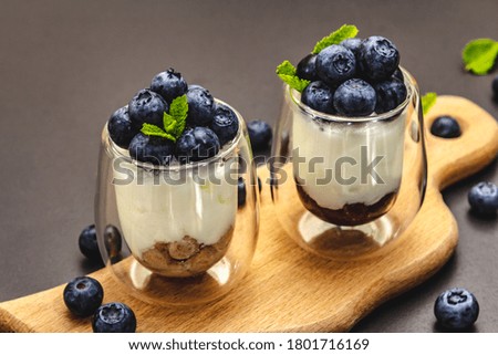 Similar – Foto Bild Glas schwarzer Chiapudding mit Wassermelonen-Geschmack