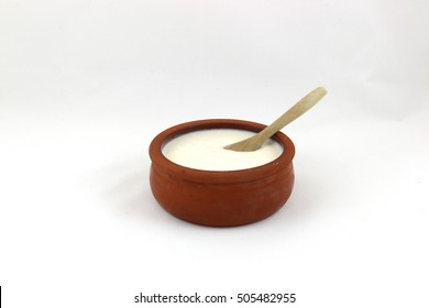 yogurt in a bowl isolated