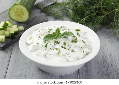 yogurt cucumber salad - Shutterstock ID 173029100