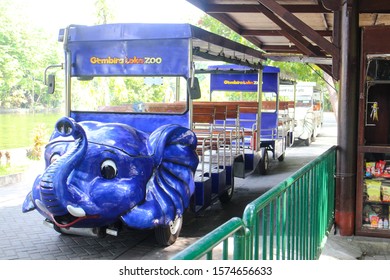 Yogya 8 Nov 2019 - Zoo Operator Is Providing Shuttle Train Facility With Cute Elephant Character So Senior And Infant Visitor Able To Use It During Holiday