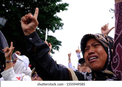 Yogya, Indonesia. December 21, 2018. Muslim Elements Demonstrated In The Uyghur Defense At The Zero Point Of The City Of Yogyakarta. Uyghur Muslims Get Racist And Discriminatory Actions By The Chinese