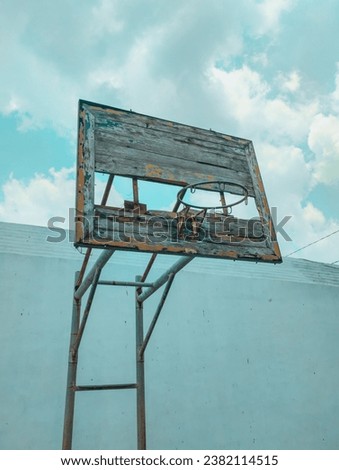 Yogyakarta 31.10.2023, Indonesia. a simple old basketball hoop