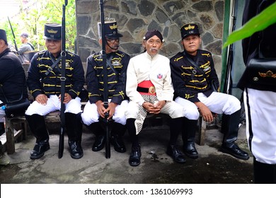 Yogyakarta, Central Java, Indonesia. 01 December 2017. Ngayogyakarta Hadiningrat Soldier, Prajurit Keraton Yogya, Preparing Themselves Before Traditional Event Called Grebeg Maulud.