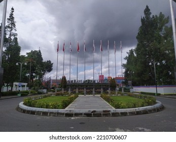 Yogyakarta, Indonesia - 04 October 2022: Morning Views On Gadjah Mada University Gates