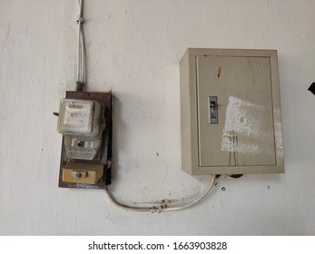 Yogyakarta, Indonesia - 18 02 2020: New Electricity Meter On The Walls Of Homes In Indonesia. This Is A Prepaid Electric House