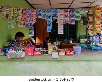 Yogyakarta, Indonesia - 21/07/2019 : Warung Tradisional Utilize The Space Available At Home