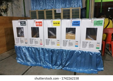 Yogyakarta, Indonesia, April 16, 2019. Election Ballot Box For The Election Of President / Vice President, House Of Representatives In 2019.