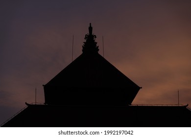 Yogyakarta, Indonesia - April 7th 2021 : The Dome Of Yogyakarta Sultanate Mosque Looks Beautiful Before Sunset