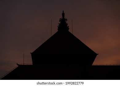 Yogyakarta, Indonesia - April 7th 2021 : The Dome Of Yogyakarta Sultanate Mosque Looks Beautiful Before Sunset