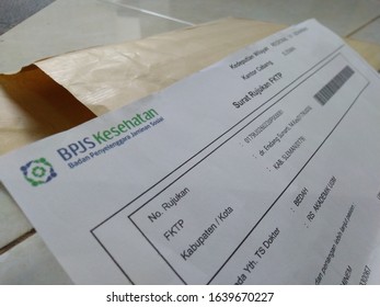 YOGYAKARTA, INDONESIA - FEB 9, 2020: This Is A Referral Letter For BPJS Claims. BPJS Is The Indonesian Government's Health Insurance.