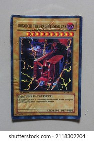 Yogyakarta, Indonesia. February 5, 2022: A Collection Of Photos Of Yu Gi Oh's Card Collection. Trading Card Game Is A Japanese Collectible Card Game Created And Published By Kona