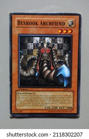 Yogyakarta, Indonesia. February 5, 2022: A Collection Of Photos Of Yu Gi Oh's Card Collection. Trading Card Game Is A Japanese Collectible Card Game Created And Published By Kona