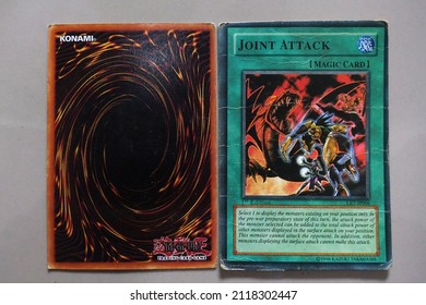 Yogyakarta, Indonesia. February 5, 2022: A Collection Of Photos Of Yu Gi Oh's Card Collection. Trading Card Game Is A Japanese Collectible Card Game Created And Published By Kona