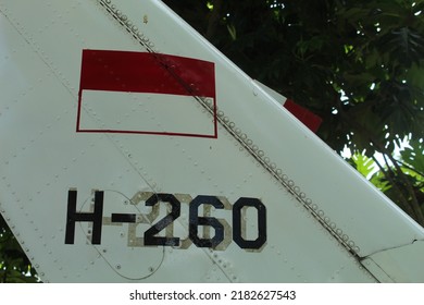 Yogyakarta, Indonesia, July, 2022;  Aircraft Belonging To The Indonesian Air Force That Has Been Retired And On Display At The Aerospace Museum In Yogyakarta