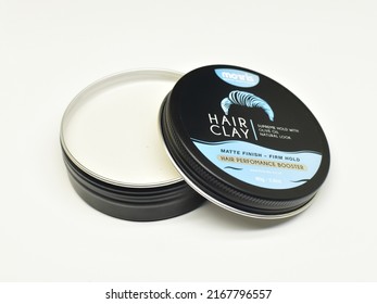 Yogyakarta, Indonesia. June 15th, 2022. Hair Styling Clay Pomade Morris Men Edition, Matte Finish And Firme Hold. Isolated On White Background.