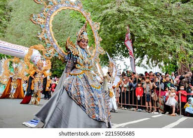 Yogyakarta, Indonesia, October 15 2022, The Beauty Queen Of Jogja Batik Carnivals Yogyakarta 