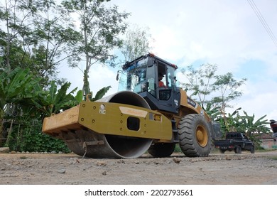 Yogyakarta, Indonesia. September 16, 2022: Some Heavy Equipment Is Doing Road Grading.