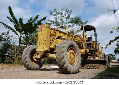 Yogyakarta, Indonesia. September 16, 2022: Some Heavy Equipment Is Doing Road Grading.