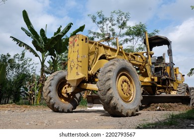 Yogyakarta, Indonesia. September 16, 2022: Some Heavy Equipment Is Doing Road Grading.