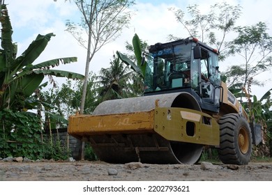 Yogyakarta, Indonesia. September 16, 2022: Some Heavy Equipment Is Doing Road Grading.