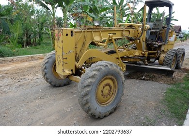 Yogyakarta, Indonesia. September 16, 2022: Some Heavy Equipment Is Doing Road Grading.