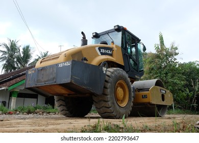 Yogyakarta, Indonesia. September 16, 2022: Some Heavy Equipment Is Doing Road Grading.