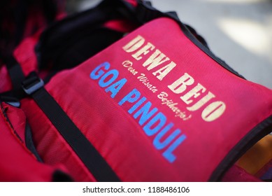 YOGYAKARTA INDONESIA, SEPTEMBER 26 2018 : Life Jacket For Holiday Body Rafting In Goa Pindul, One Good Recreation For Family Or Group In Yogyakarta