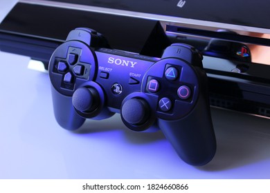 YOGYAKARTA, INDONESIA - SEPTEMBER 30th 2020 - The controller has brought a variety of action buttons in the form of triangles, rounds, crosses, and squares that will become synonymous with the Sony