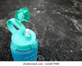 Yogyakarta - January 03 2022: A Big Colorful Sport Drinking Bottle That Can Contain 2 Litre Suitable For Hiking Or Diet On Open Position Cap