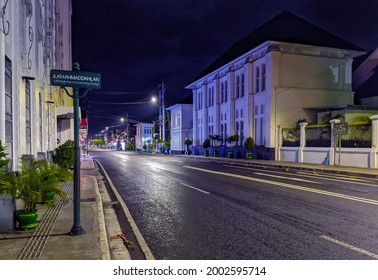 YOGYAKARTA,INDONESIA- July 3th 2021: Night Situation On Kh Ahmad Dahlan Street , Yogyakarta