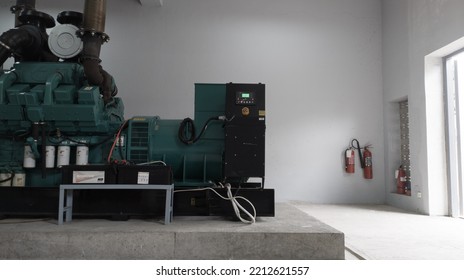 Yogyakarta,Indonesia,October 11,2022.Engine Generator Unit On The Industry For Backup Power Supply Electric.