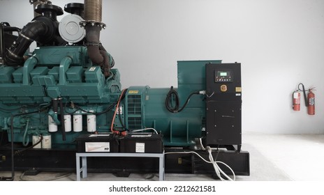 Yogyakarta,Indonesia,October 11,2022.Engine Generator Unit On The Industry For Backup Power Supply Electric.