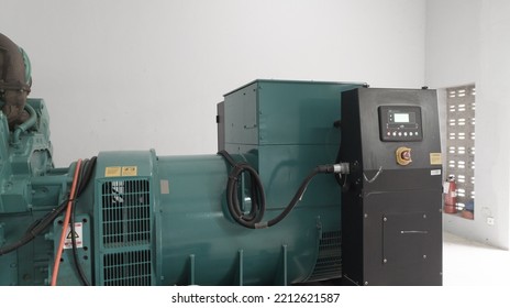 Yogyakarta,Indonesia,October 11,2022.Engine Generator Unit On The Industry For Backup Power Supply Electric.