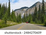 Yoho Valley Road leading to the Takakkaw Falls in Yoho National Park, British Columbia, Canada