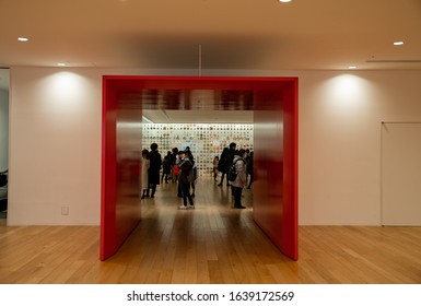 Yokohama, Japan - 8th February: Entrance of the Instant Noodles History Cube at Cupnoodles Museum. 