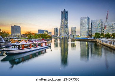 Yokohama, Japan cityscape at Minato-Mirai waterfront.