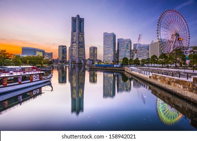 Yokohama, Japan skyline at Minato Mirai waterfront district.