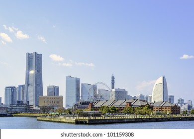 Yokohama Minato Mirai 21 Area in Yokohama, Japan. Yokohama is the third biggest city in Japan.