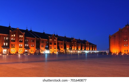 Yokohama Red Brick Warehouse Dusk Light Japan - Powered by Shutterstock