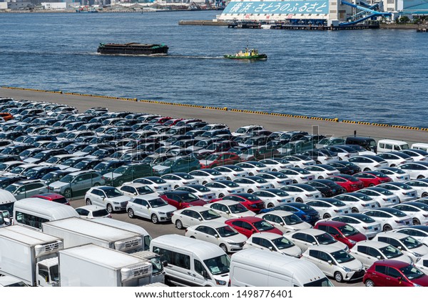 Yokohama,Kanagawa/Japan-2019SEP07 Cars Export Terminal\
at Daikoku wharf,\
