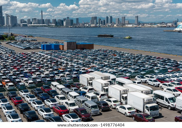 Yokohama,Kanagawa/Japan-2019SEP07 Cars Export Terminal
at Daikoku wharf,
